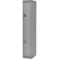 Lockers, 2 -tier, 12" x 18" x 72", Steel, Grey, Knocked Down Meunier Outillage Industriel