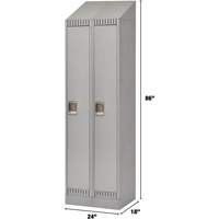 Lockers, Bank of 2, 24" x 18" x 86", Steel, Grey, Knocked Down Meunier Outillage Industriel