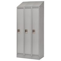 Lockers, Bank of 3, 36" x 18" x 86", Steel, Grey, Knocked Down Meunier Outillage Industriel