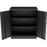 Standard Counter-High Cabinet, Steel, 2 Shelves, 42" H x 36" W x 18" D, Black FL777 | Meunier Outillage Industriel