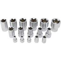 5-Point EPR Torx Socket Set, 16 Pieces, 1/4"/3/8"/1/2" Drive Size Meunier Outillage Industriel