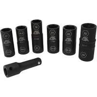 Half Metric Flip Socket Set, 7 Pcs, Impact, 1/2" Drive Size, Deep Meunier Outillage Industriel