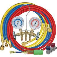 Manifold Gauge Set with Manual Couplers & Mini Dye Injector Meunier Outillage Industriel