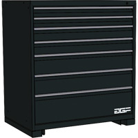 Armoire &agrave; tiroirs modulaire, 7 tiroirs, 24" la x 24" p x 40" h, Noir Meunier Outillage Industriel