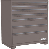 Armoire &agrave; tiroirs modulaire, 7 tiroirs, 24" la x 24" p x 40" h, Gris Meunier Outillage Industriel