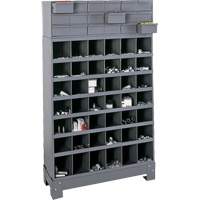 Unité de stockage modulaire pour petites pièces, Acier, 18 tiroirs, 33-3/4" x 12-1/4" x 58-5/8", Gris FN373 | Meunier Outillage Industriel