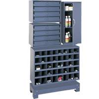 Modular Small Parts Storage Unit, Steel, 8 Drawers, 33-3/4" x 12-1/4" x 59-5/8", Grey FN375 | Meunier Outillage Industriel