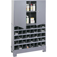 Modular Small Parts Storage Unit, Steel, 0 Drawers, 33-3/4" x 12-1/4" x 53-1/2", Grey FN376 | Meunier Outillage Industriel