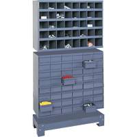 Unité de stockage modulaire pour petites pièces, Acier, 48 tiroirs, 33-3/4" x 12-1/4" x 58-3/8", Gris FN377 | Meunier Outillage Industriel