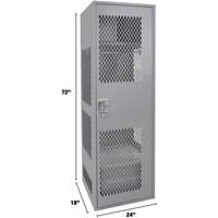 Casier pour &eacute;quipement avec porte, Acier, 24" la x 18" p x 72" h, Gris Meunier Outillage Industriel