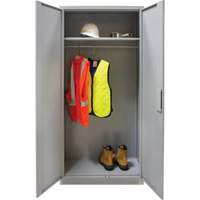 Wardrobe Storage Cabinet, Steel, 36" W x 18" D x 72" H, Grey Meunier Outillage Industriel