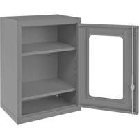 Armoire de rangement murale avec portes transparentes, 26-15/16" h x 18-1/8" la x 13-11/16" p, 2 tablettes, Acier, Gris Meunier Outillage Industriel