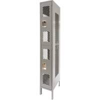 Casiers ventil&eacute;s, 2 niveaux, 12" x 18" x 78", Acier, Gris, D&eacute;mont&eacute;, Perfor&eacute; Meunier Outillage Industriel