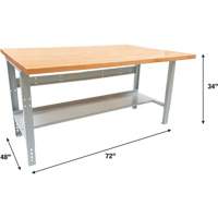 Industrial Modular Workbench, 1000 lbs. Cap., 72" W x 48" D Meunier Outillage Industriel
