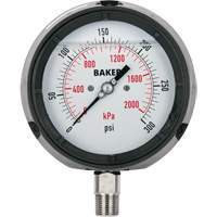 Manom&egrave;tre,  4-1/2", 0 - 15 psi/0 - 100 kPa, Fixation inf&eacute;rieure, Analogique rempli de liquide Meunier Outillage Industriel