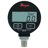 Pressure Gauge, 2-31/50" , 200 psi, Bottom Mount, Digital Meunier Outillage Industriel