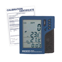 Compteur de monoxyde de carbone avec temp&eacute;rature et humidit&eacute; avec certificat de calibration Meunier Outillage Industriel