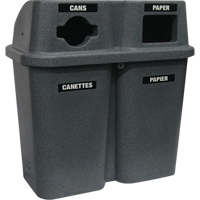 Contenants de recyclage Bullseye, Bord de rue, Plastique, 2 x 22 gal. US Meunier Outillage Industriel
