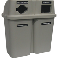 Contenants de recyclage Bullseye, Bord de rue, Plastique, 2 x 22 gal. US Meunier Outillage Industriel