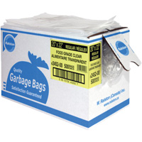 Food-Grade Garbage Bags, X-Strong, 35" W x 50" L, .92 mils, Clear, Open Top JI433 | Meunier Outillage Industriel
