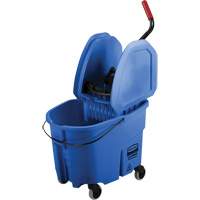 Ensemble de seau pour vadrouille et essoreuse WaveBrake, Pression vers le bas, 8,75 gal. US (35 pintes), Bleu Meunier Outillage Industriel