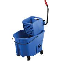 Ensemble de seau pour vadrouille et essoreuse WaveBrake, Pression lat&eacute;rale, 8,75 gal. US (35 pintes), Bleu Meunier Outillage Industriel
