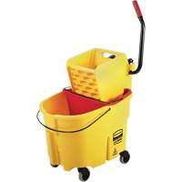 Ensemble de seau pour vadrouille et essoreuse WaveBrake, Pression lat&eacute;rale, 8,75 gal. US (35 pintes), Jaune Meunier Outillage Industriel