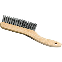 Brosse &agrave; manche en patin, Acier, 4 x 16 rangs de fils, Longueur 9-3/4" Meunier Outillage Industriel