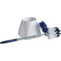 Toilet Brush with Lip & Holder, 15" L, Synthetic Bristles, White JM957 | Meunier Outillage Industriel