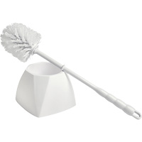 Brosse &agrave; cuvettes avec coupelle, 15-1/2" l, Soies Polypropyl&egrave;ne, Blanc Meunier Outillage Industriel