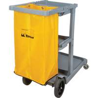 Janitor Cart, 44" x 20" x 38", Plastic, Grey JN515 | Meunier Outillage Industriel