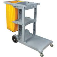 Janitor Cart, 44" x 20" x 38", Plastic, Grey JN515 | Meunier Outillage Industriel