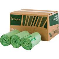 Certified Compostable Bags, Regular, 35" L x 50" W, Green, 100 Qty/Pkg. JN598 | Meunier Outillage Industriel