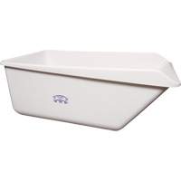 Angled Dump Tub with Drain, Plastic, White JP077 | Meunier Outillage Industriel