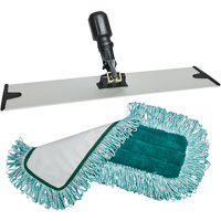 Dust Mop Pad & Frame, Hook and Loop Style, Polyester, 18" L x 5-3/4" W JP272 | Meunier Outillage Industriel