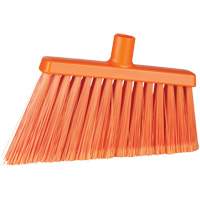 Angle Head Broom, Stiff/Split Bristles, 11-2/5", Polyester/Polypropylene/PVC/Synthetic, Orange JP824 | Meunier Outillage Industriel