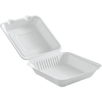 Compostable Hinged Food Containers, Bagasse, Square JP901 | Meunier Outillage Industriel