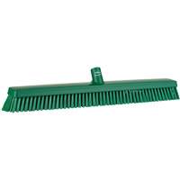 Heavy-Duty Push Broom, Fine/Stiff Bristles, 24", Green JQ212 | Meunier Outillage Industriel