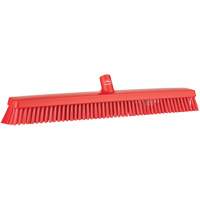 Heavy-Duty Push Broom, Fine/Stiff Bristles, 24", Red JQ214 | Meunier Outillage Industriel