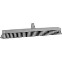 Heavy-Duty Push Broom, Fine/Stiff Bristles, 24", Grey JQ220 | Meunier Outillage Industriel