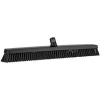 Heavy-Duty Push Broom, Fine/Stiff Bristles, 24", Black JQ221 | Meunier Outillage Industriel