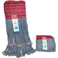 Wide-Band Mop Head, Antimicrobial/Floor Finishing/Specialty, Cotton/Rayon/Synthetic, Loop Style Meunier Outillage Industriel