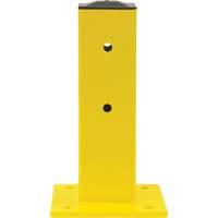 Single Guard Rail Post, Steel, 5" L x 17" H, Safety Yellow KI246 | Meunier Outillage Industriel