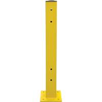 Double Guard Rail Post, Steel, 5" L x 44" H, Safety Yellow KI247 | Meunier Outillage Industriel