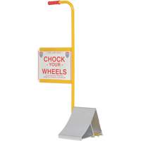 Wheel Chock with Handle & Sign, 7" W x 11-7/8" D x 7-11/16" H KI285 | Meunier Outillage Industriel