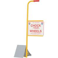 Wheel Chock with Handle & Sign, 7" W x 11-7/8" D x 7-11/16" H KI285 | Meunier Outillage Industriel