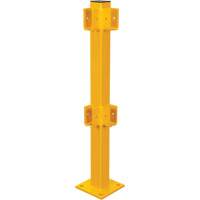 Corner Post for Light-Duty Guard Rails, Steel, 42" H, Safety Yellow Meunier Outillage Industriel