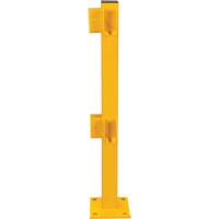 Corner Post for Light-Duty Guard Rails, Steel, 42" H, Safety Yellow Meunier Outillage Industriel
