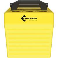 Cale de roue ultra-robuste pour l'exploitation mini&egrave;re Checkers Safety, PEHD, Jaune, 14-1/2" la x 17-1/2" p x 16" h Meunier Outillage Industriel