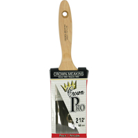 Pinceau &agrave; soies angulaires Crown Pro, Poly/nylon, Manche Bois, Largeur de 2-1/2" Meunier Outillage Industriel